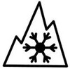 Пиктограмма снежинки на фоне горы